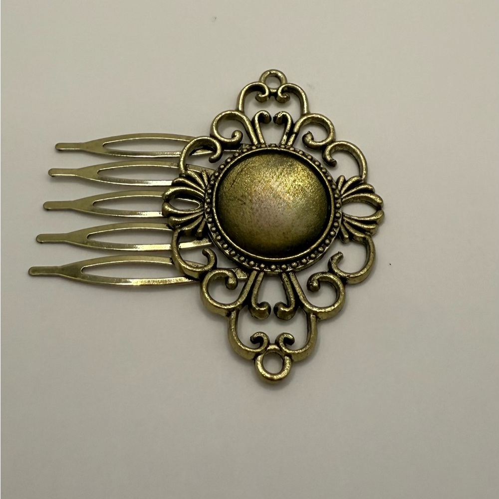 Elegant Gold Tone Hair Side Comb Vintage Ornate Side Comb Quailty
